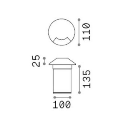 Ideal Lux - Luminaire encastré au sol résistant au passage ROCKET LED/3W/230V IRC 90 IP67 chrome mat