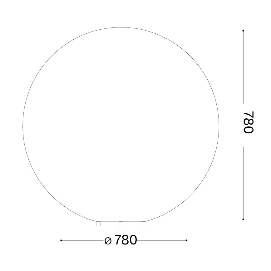 Ideal Lux - Luminaire extérieur DORIS 1xE27/60W/230V diam. 78 cm IP44 gris