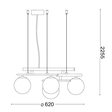Ideal Lux - Lustre LED sur câble ATLAS 4xG9/3W/230V doré