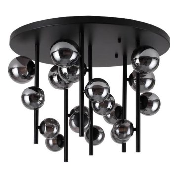 Ideal Lux - Lustre LED sur tige PERLAGE 18xG9/3W/230V Ø 70 cm noir/noir fumé