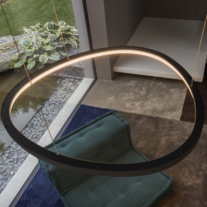 Ideal Lux - Suspension LED sur câble GEMINI LED/36W/230V 4000K Ø 42,5 cm IRC 90 noir