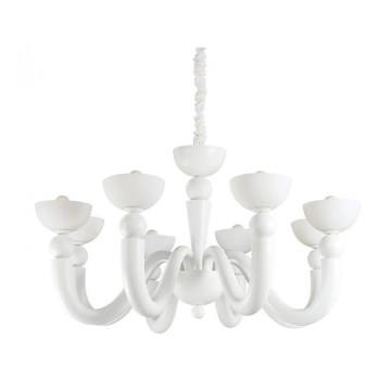 Ideal Lux - Lustre suspendu BON BON sur chaîne 8xE14/28W/230V Ø 95,5 cm blanc