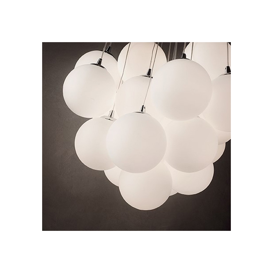 Ideal Lux - Lustre suspendu sur câble MAPA 11xE14/40W/230V Ø 58 cm blanc