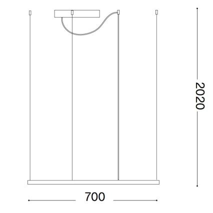 Ideal Lux - LED-hanglamp aan kabel ORACLE SLIM LED/44W/230V 3000K CRI 90 70x70 cm zwart