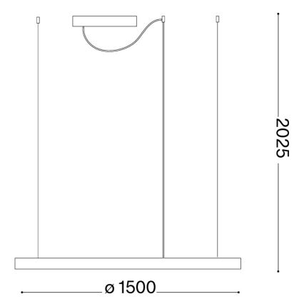 Ideal Lux - LED-kroonluchter aan kabel ORACLE SLIM LED/81W/230V 3000K CRI 90 pr. 150 cm goud