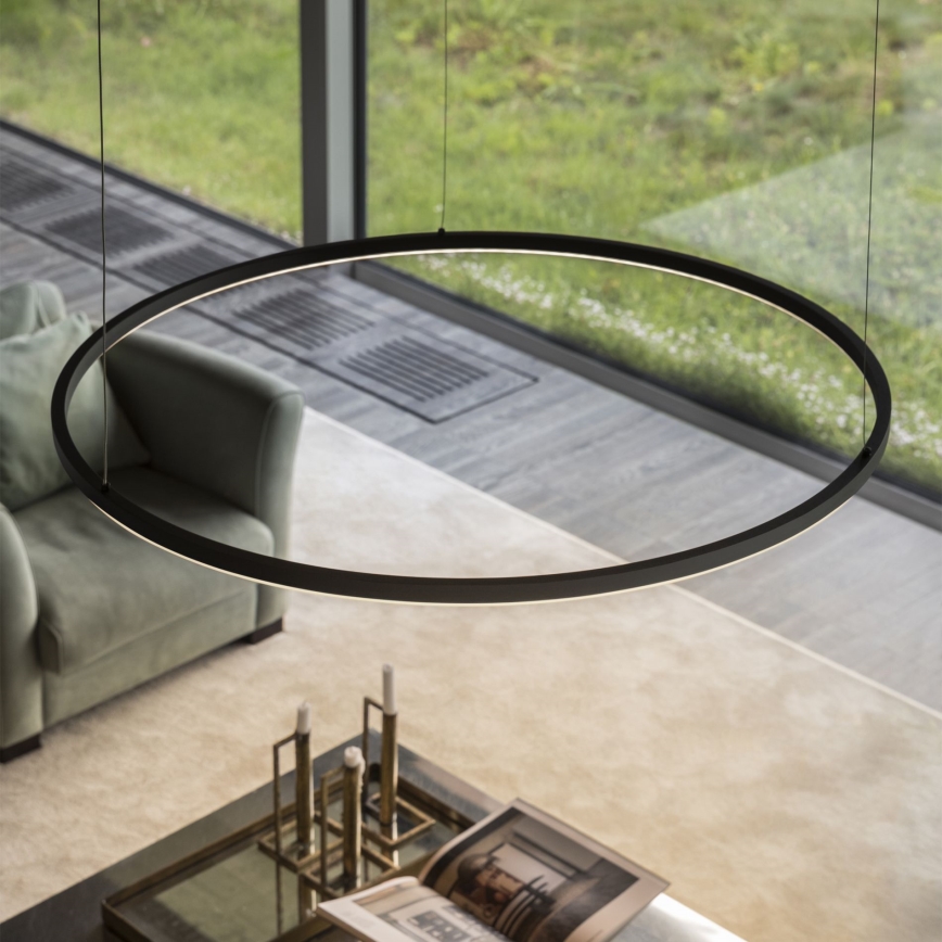 Ideal Lux - LED-hanglamp met kabel ORACLE SLIM LED/83W/230V 2700K CRI 90 Ø 150 cm zwart