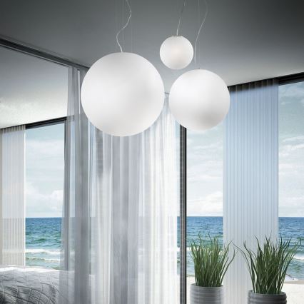 Ideal Lux - Pendellamp aan kabel MAPA 1xE27/42W/230V Ø 50 cm wit