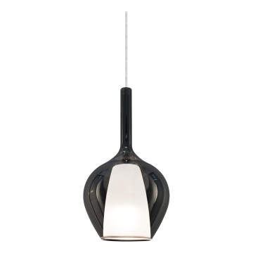 Ideal Lux - Pendellamp met kabel KALIQUE 1xE27/42W/230V Ø 18 cm gerookt zwart