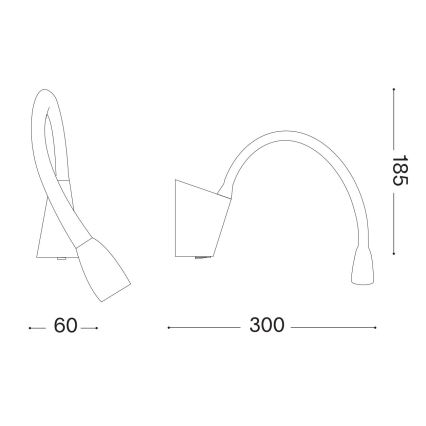 Ideal Lux - Petite lampe flexible GOOSE LED/3W/230V CRI 90 blanc