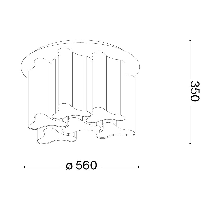 Ideal Lux - Plafondlamp COMPO 6xE27/52W/230V Ø 56 cm wit