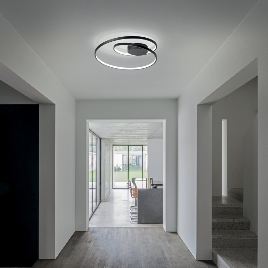 Ideal Lux - Plafonnier à intensité variable OZ LED/48W/230V d. 60 cm CRI 90 noir