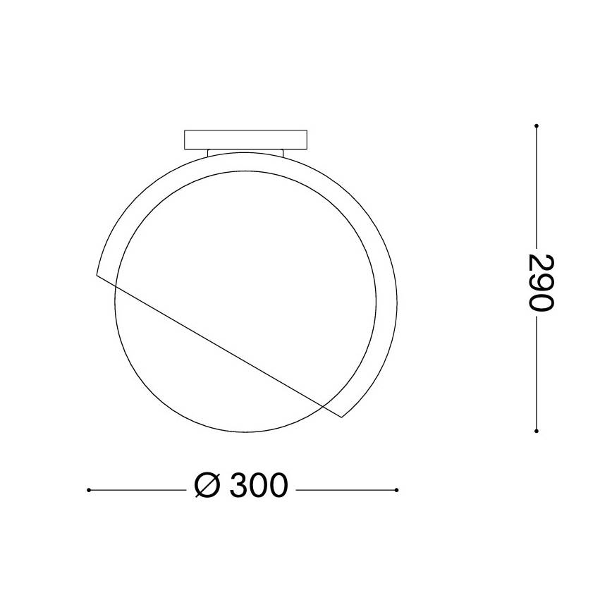 Ideal Lux - Plafonnier BLOOM 1xE27/42W/230V Ø 30 cm noir