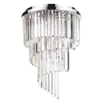Ideal Lux - Plafonnier en cristal CARLTON 12xE14/40W/230V d. 50 cm chrome brillant