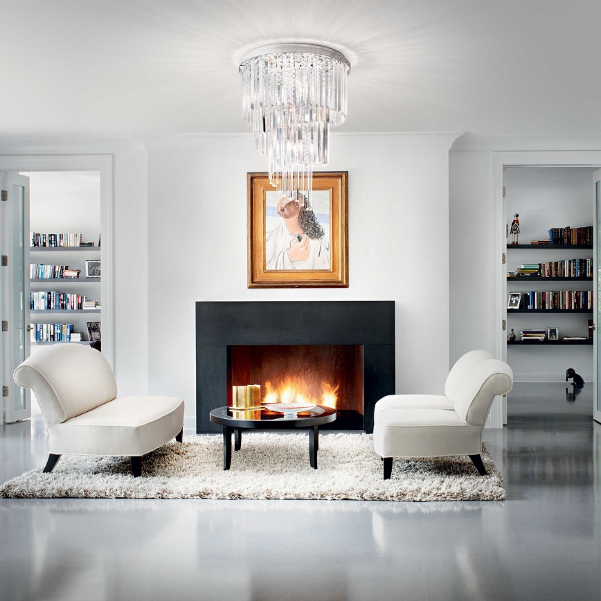 Ideal Lux - Plafonnier en cristal CARLTON 12xE14/40W/230V d. 50 cm chrome brillant