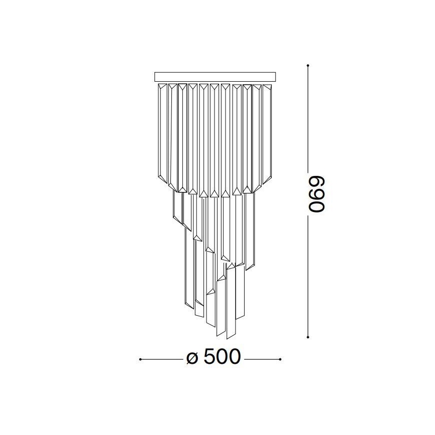 Ideal Lux - Plafonnier en cristal CARLTON 12xE14/40W/230V d. 50 cm chrome brillant