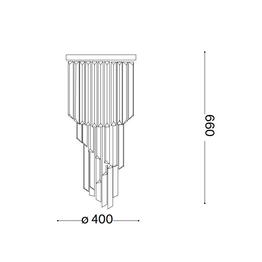 Ideal Lux - Plafonnier en cristal CARLTON 8xE14/40W/230V d. 40 cm chrome brillant
