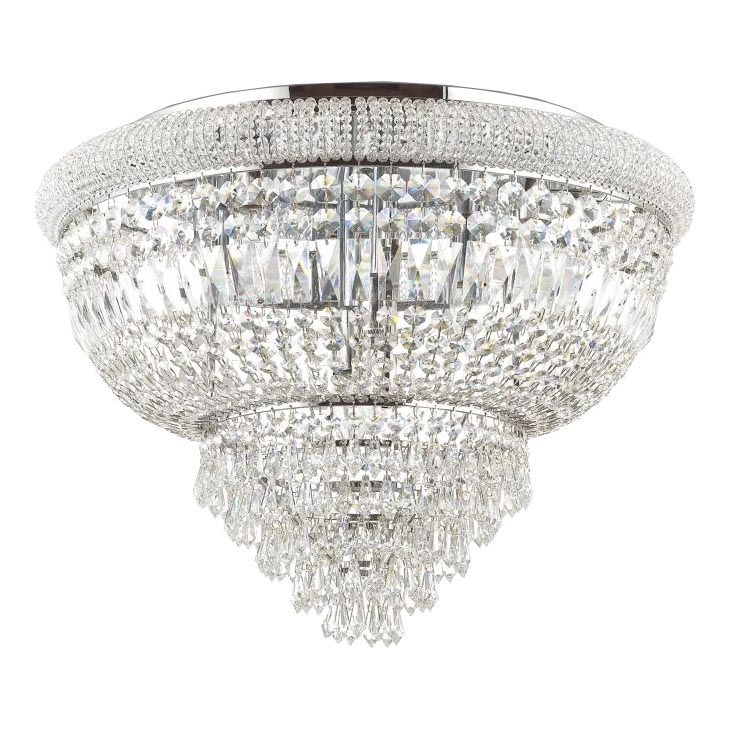 Ideal Lux - Plafonnier en cristal DUBAI 24xE14/28W/230V d. 78 cm chrome brillant