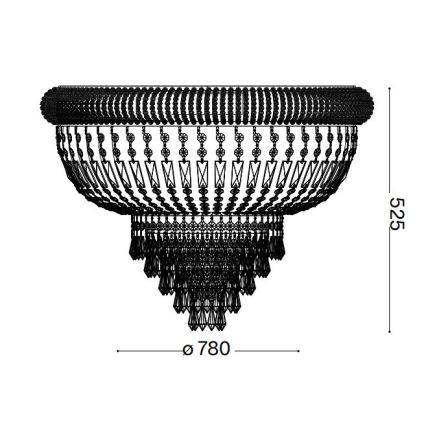 Ideal Lux - Plafonnier en cristal DUBAI 24xE14/28W/230V d. 78 cm chrome brillant