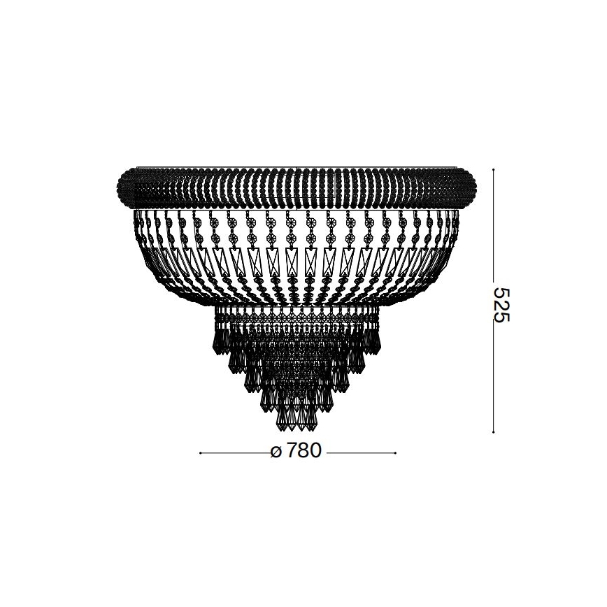 Ideal Lux - Plafonnier en cristal DUBAI 24xE14/28W/230V d. 78 cm chrome brillant