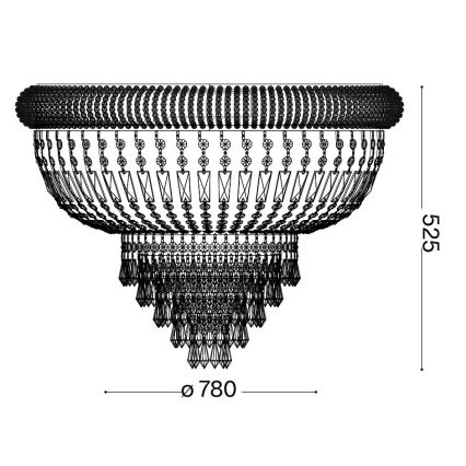 Ideal Lux - Plafonnier en cristal DUBAI 24xE14/28W/230V d. 78 cm doré