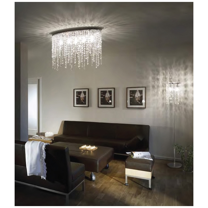 Ideal Lux - Plafonnier en cristal RAIN 3xE14/40W/230V chrome brillant