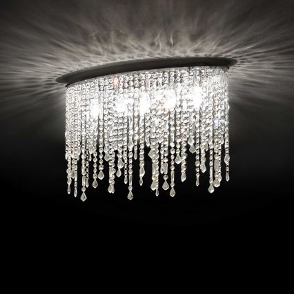 Ideal Lux - Plafonnier en cristal RAIN 3xE14/40W/230V chrome brillant