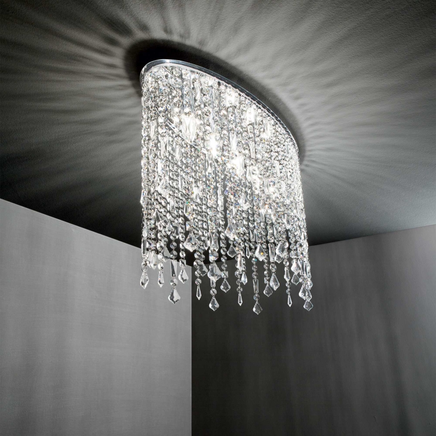 Ideal Lux - Plafonnier en cristal RAIN 3xE14/40W/230V chrome brillant