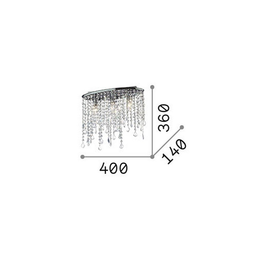 Ideal Lux - Plafonnier en cristal RAIN 3xE14/40W/230V chrome brillant