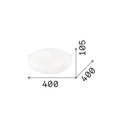 Ideal Lux - Plafonnier LANA 3xE27/60W/230V Ø 40 cm blanc