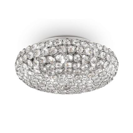 Ideal Lux - Plafonnier LED en cristal KING 5xG9/3W/230V d. 38 cm chrome brillant