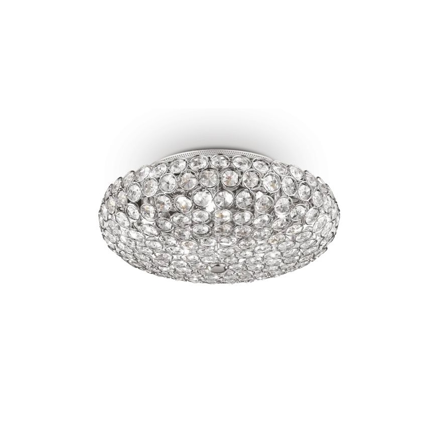 Ideal Lux - Plafonnier LED en cristal KING 5xG9/3W/230V d. 38 cm chrome brillant