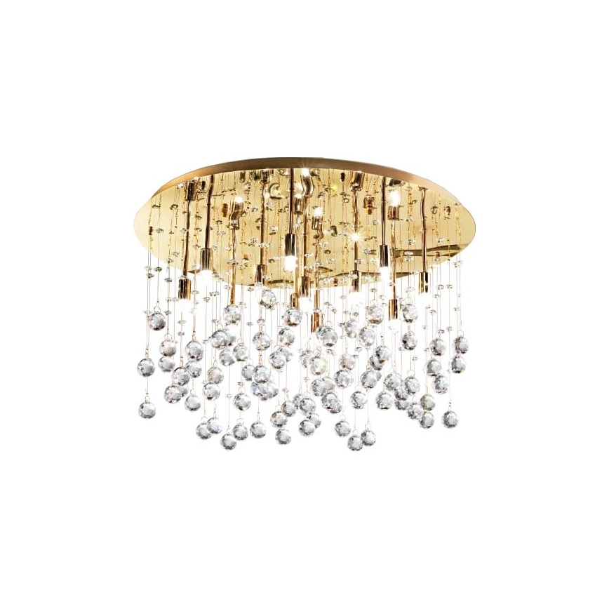 Ideal Lux - Plafonnier LED en cristal MOONLIGHT 15xG9/3W/230V d. 80 cm doré