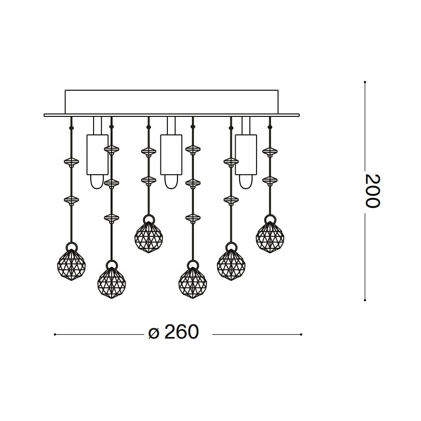 Ideal Lux - Plafonnier LED en cristal MOONLIGHT 5xG9/3W/230V d. 26 cm chrome brillant