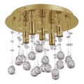 Ideal Lux - Plafonnier LED en cristal MOONLIGHT 5xG9/3W/230V d. 26 cm doré