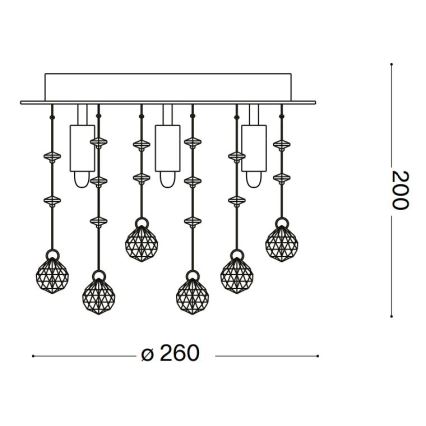Ideal Lux - Plafonnier LED en cristal MOONLIGHT 5xG9/3W/230V d. 26 cm doré