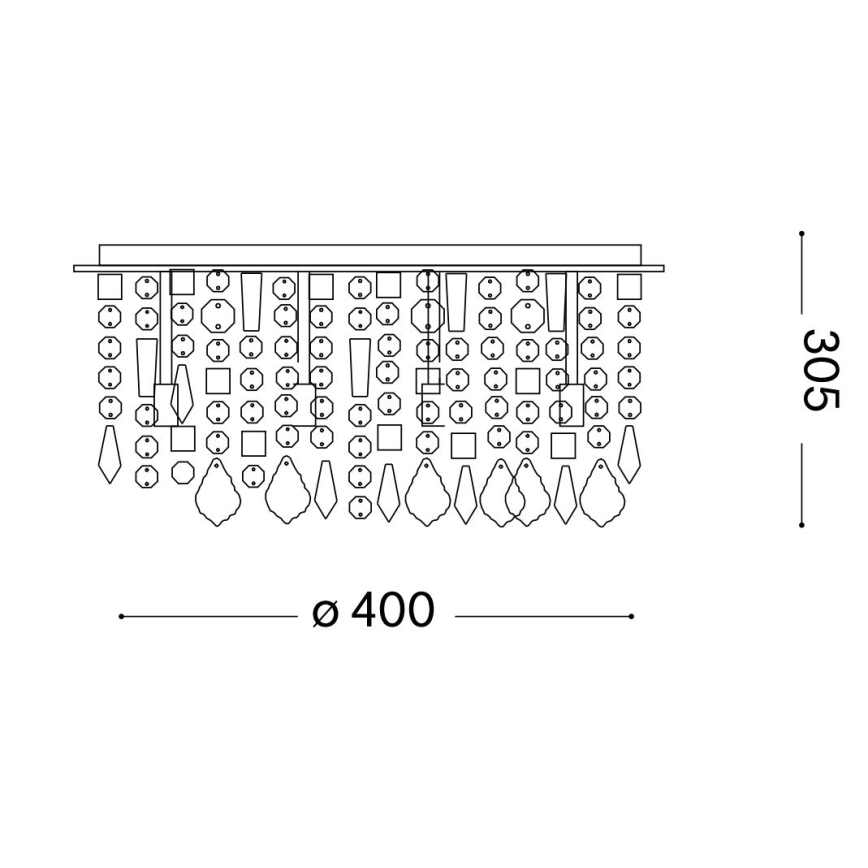 Ideal Lux - Plafonnier LED en cristal ROYAL 8xG9/3W/230V d. 40 cm chrome brillant