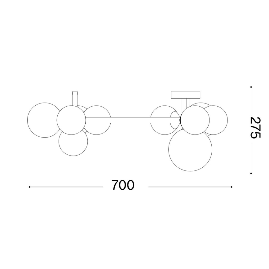 Ideal Lux - Plafonnier LED PERLAGE 10xG9/3W/230V Ø 70 cm noir/fumé