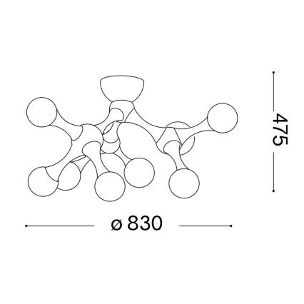 Ideal Lux - Plafonnier LED NODINO 9xG9/3W/230V blanc