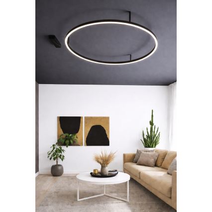 Ideal Lux - Plafonnier LED ORACLE SLIM LED/37W/230V 2700K CRI 90 Ø 70 cm noir