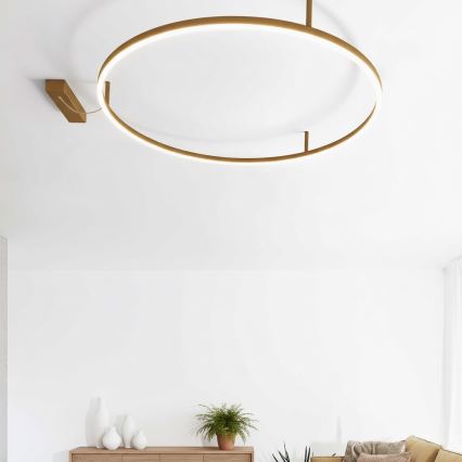 Ideal Lux - Plafonnier LED ORACLE SLIM LED/37W/230V 3000K IRC 90 Ø 70 cm doré