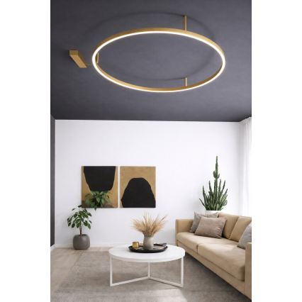 Ideal Lux - Plafonnier LED ORACLE SLIM LED/53W/230V 3000K IRC 90 Ø 90 cm doré