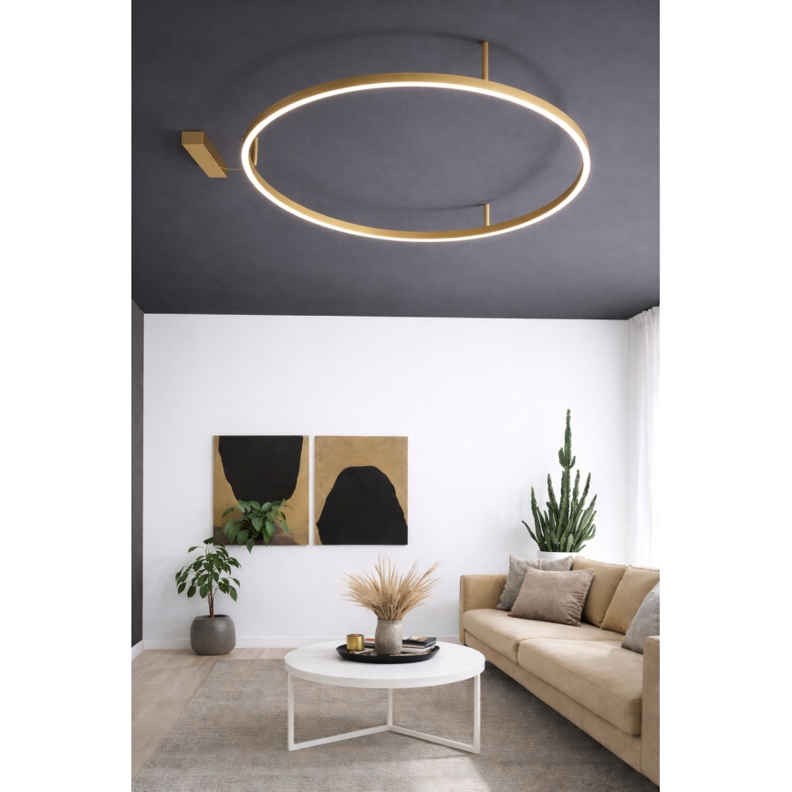 Ideal Lux - Plafonnier LED ORACLE SLIM LED/53W/230V 3000K IRC 90 Ø 90 cm doré