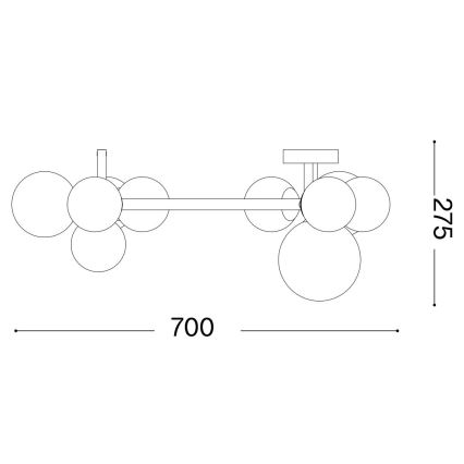 Ideal Lux - Plafonnier LED PERLAGE 10xG9/3W/230V d. 70 cm doré/fumé