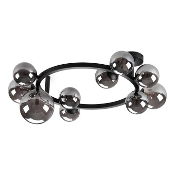 Ideal Lux - Plafonnier LED PERLAGE 10xG9/3W/230V Ø 70 cm noir/fumé