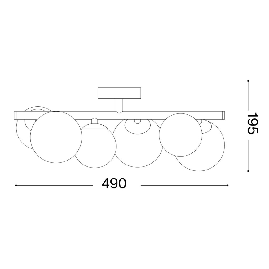 Ideal Lux - Plafonnier LED PERLAGE 6xG9/3W/230V 49 cm doré/blanc