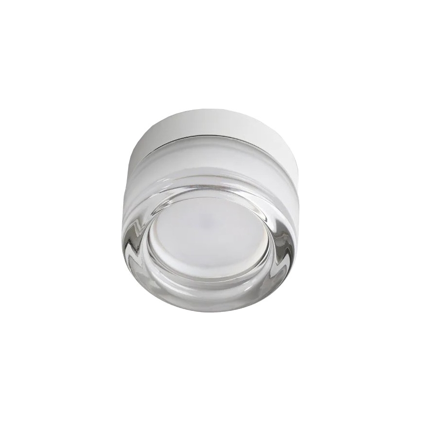 Ideal Lux - Plafonnier LED pour salle de bains LOLLY 1xGX53/9W/230V Ø 10,5 cm IP44 blanc/transparent