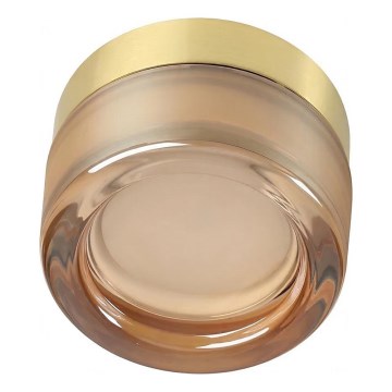 Ideal Lux - plafonnier LED pour salle de bains LOLLY 1xGX53/9W/230V Ø 10,5 cm doré/beige fumé