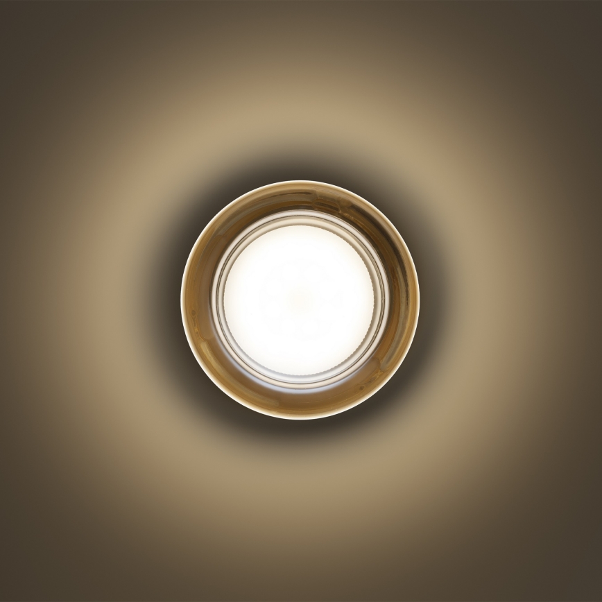 Ideal Lux - plafonnier LED pour salle de bains LOLLY 1xGX53/9W/230V Ø 10,5 cm doré/beige fumé