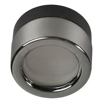 Ideal Lux - Plafonnier LED pour salle de bains LOLLY 1xGX53/9W/230V Ø 10,5 cm IP44 noir/noir fumé