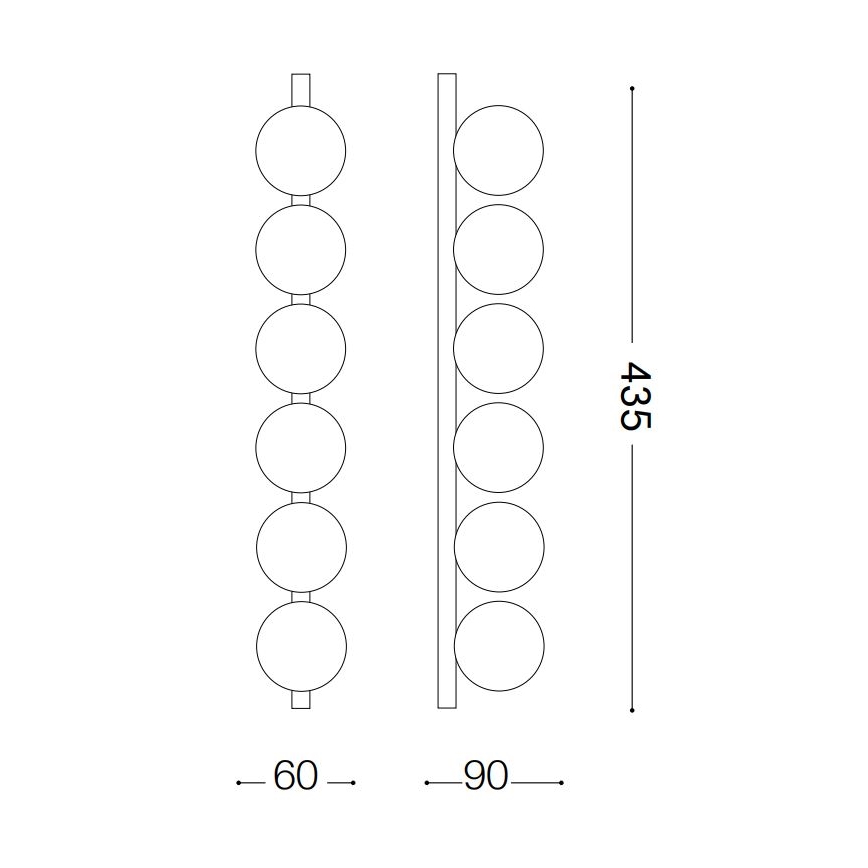 Ideal Lux - Plafonnier PING PONG 6xLED/3W/230V CRI 90 laiton